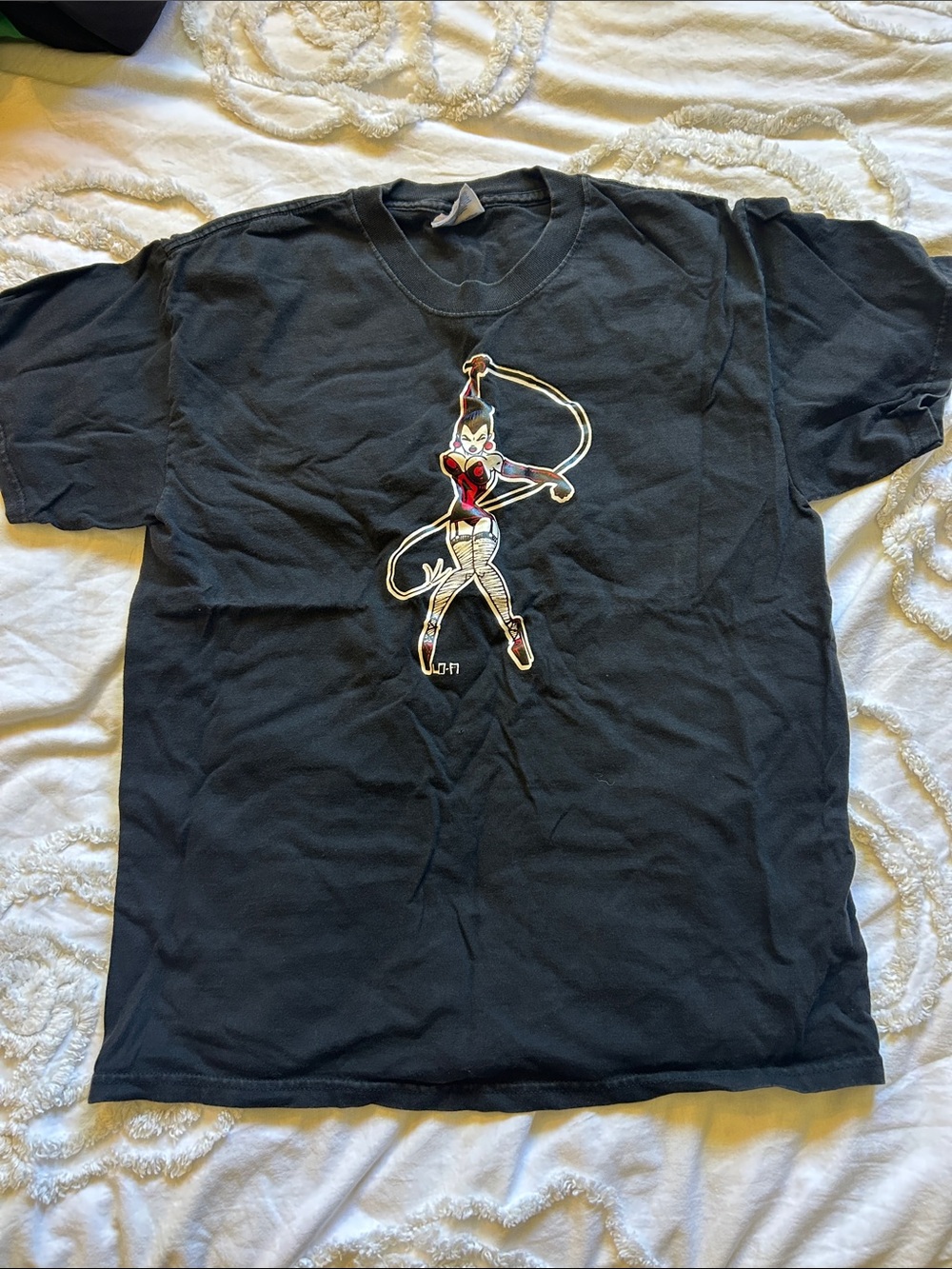 Black Graphic Men’s T-Shirt with Red Accent